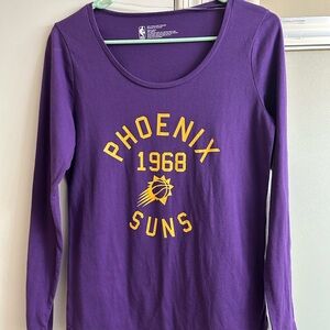 NBA Purple Long-Sleeve Phoenix Suns Scoop Neck Top